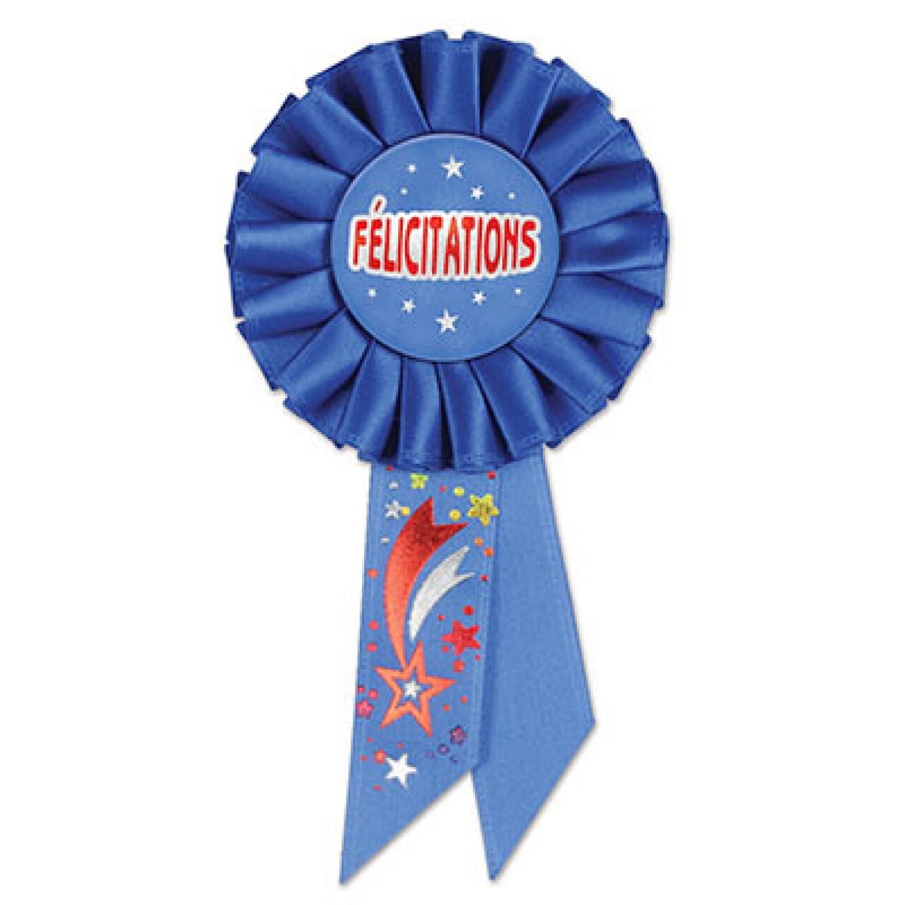 Beistle Set of 6 Blue Felicitations (Congratulations) Rosette Ribbon 6.5”